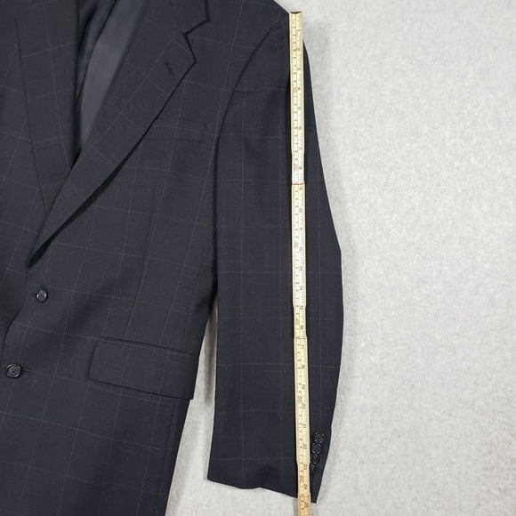 Hart Schaffner Marx Mens 44R Gray Plaid 100% Wool Sport Coat Blazer Dillard's - Picture 9 of 10